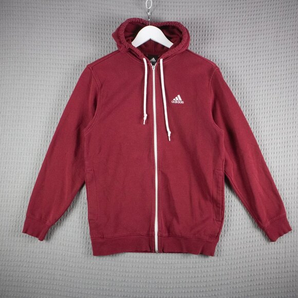Adidas 2010 Red Burgundy Zip Up Hoodie Jacket Mens Small - Picture 1 of 8